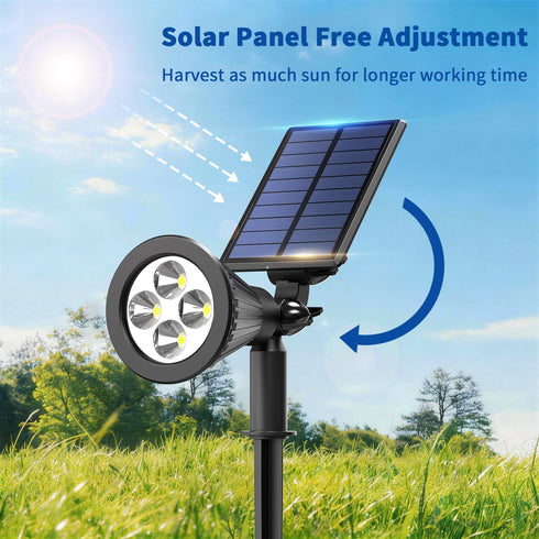 IP65,6500K LED,2 On/Off-1 Pack Solar Lights Outdoor Waterproof Super Bright Lighting Modes, Solar Powered Yard Garden