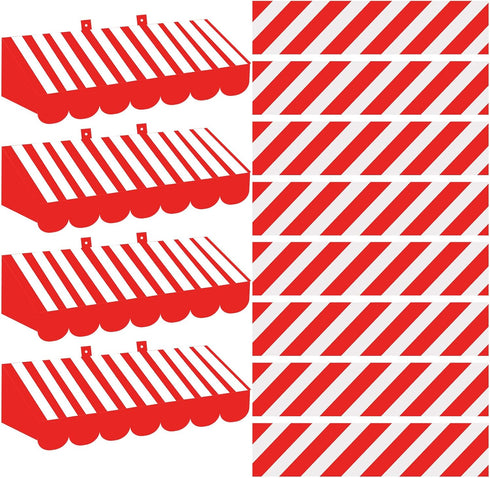TaoBary 4 Pcs 3D Awning Wall Decorations and 59 ft Bulletin Board Borders Trim for Graduation School Classroom