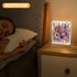 KNASNCHD Floral Design Pattern Night Light with Wood Base USB Interface Power Supply,Bedside Table Lamp Acrylic Home