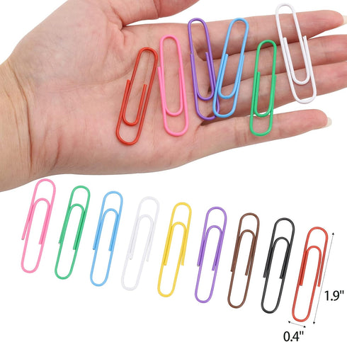 Paper Clips, 400 Pcs, Medium Jumbo Colored Paper Clips for School Office Personal Use