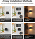 Ainostone Dimmable 2 Pack Motion Sensor Rechargeable Wall Lights Wireless Wall Sconces with Remote Control Up and Down