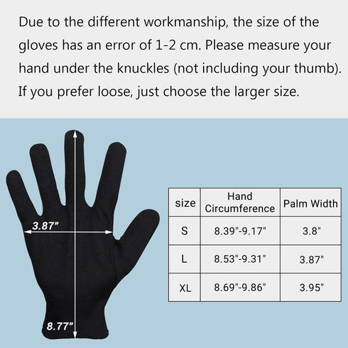 5 Pairs Archival Photo Gloves - Black Medium Work Gloves for Handling Art and Photography