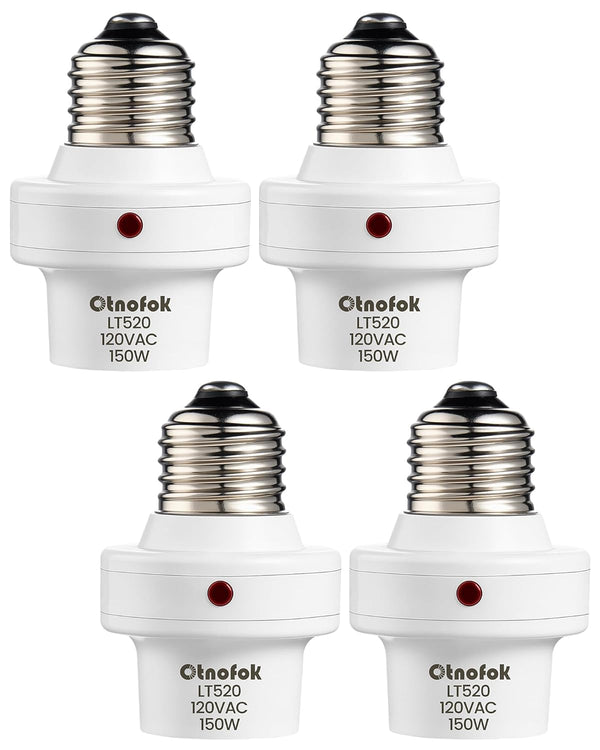 Light Sensor Socket, E26/E27 Light Bulb Socket, Automatic Dusk to Dawn Photocell
