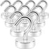 Neosmuk Magnetic Hooks, 30lb Heavy Duty Earth Magnets with Hook, Extra Strong Cruise Hook for Hanging (10 Pack)