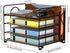 Black Desk File Organizer, 4-Tier Wood Organizers with 5 A4 File Folders, Letter Size for Office, School, Home