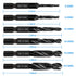 6 Packs Combination Drill & Taps Bit Set, Screw Tapping in SAE Size with Anti-rust Black Coating, 1/4” Hex Shank