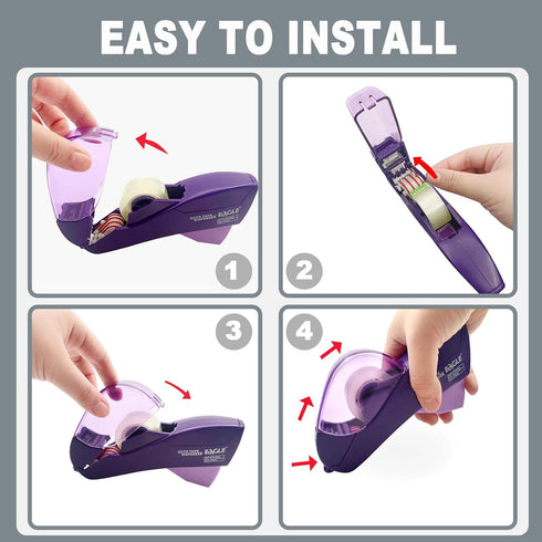 Automatic Tape Dispenser for Wrapping Gifts, Handheld Packaging Tape Dispenser Gun with Cutter, Grey