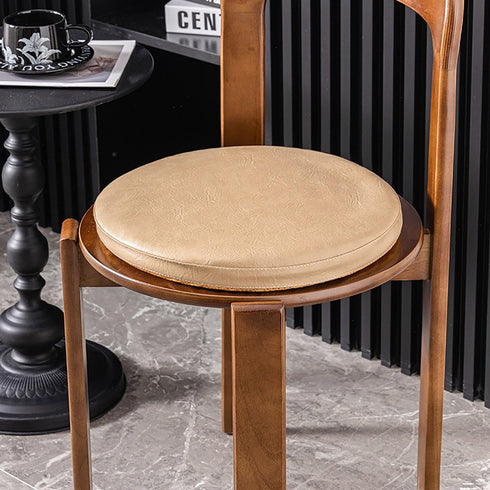 FANGMING 12" 14" 16" Pillow(G,35x35cm/14x14in 2pcs) PU Leather Round Chair Cushion Memory Foam Waterproof Stool