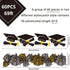 Whaline 69Ft Graduation Bulletin Board Border Graduation Cap Firework Shape Decoration Borders Black Gold White Graduation Bulletin Board Stickers for Holiday School Classroom Office Party Decor