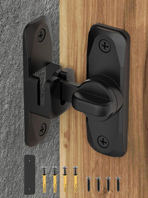 90/180 Degree Flip Barn Door Lock, Protect Privacy - Security Door Latch, Small Gate Latches Hardware for Barn, Garden, Bathroom, Cabinet, Window, Sliding Door, Pack of 1 by LePvo