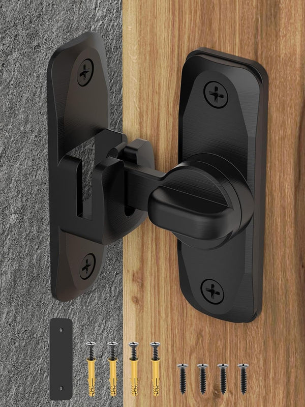 90/180 Degree Flip Barn Door Lock, Protect Privacy - Security Door Latch, Small Gate Latches Hardware for Barn, Garden, Bathroom, Cabinet, Window, Sliding Door, Pack of 1 by LePvo