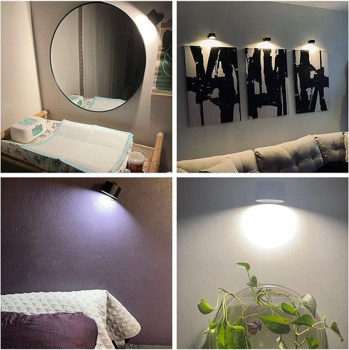 BHBP 360 (black-2pcs) LED Magnetic Wall Light with Rotation Touch Remote Control Rechargeable Reading Mural Lights