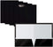 Better Office Products 2 Pocket Glossy Laminated Black Paper Folders, Letter Size, Box of 25
