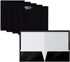 Better Office Products 2 Pocket Glossy Laminated Black Paper Folders, Letter Size, Box of 25