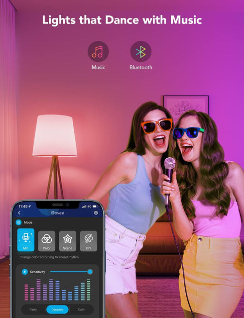 Govee Smart Light Bulbs, WiFi & Bluetooth Color Changing, Music Sync, 800 Lumen, 2 Pack, Works with Alexa