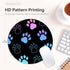 Dog Paw Print Round Mouse Pad,Funny Small Mouse Pad with Non-Slip Rubber Base,Mouse Mat,Home Office Decor Desk Accessories,8.7inch Round Mouse Pad by Adastrah