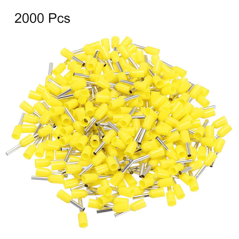 uxcell 2000 Pcs Insulated Ferrule Wire Connector 16 AWG Electrical Crimp Terminal for Yellow Projects