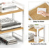 Office Desk Shelf Organizer - Wood Desktop Bookshelf Supplies Storage Rack, 2 Tier Shelf for Desk and Dresser