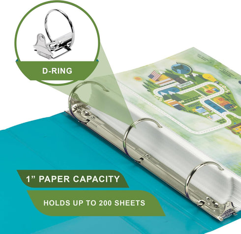 Samsill Earth's Choice Durable View 3 Ring Binder, Customizable, 2" Round Ring, Up to 25% Plant Based Plastic