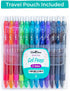 WallDeca Colored Gel Pens Set | 12 Count, Fine Point Gel Pens (0.5mm), Assorted Rainbow Pens, Retractable Gel Pens | Colored Pens for Note Taking, Everyday Writing, Journals and Doodling