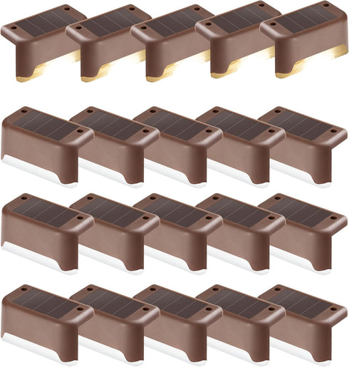 PATIOWIN Solar Step Lights 20 Pack, Solar Powered Deck Lights of Waterproof