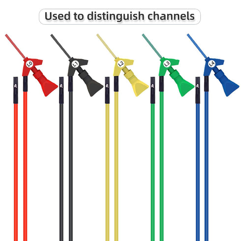 Goupchn 10PCS Test Leads Kit with SMD IC Test Hook Clips and Silicone Jumper Wires for Logic Analyzer, 5 Colors
