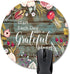 Inspirational Quotes Round Mouse Pad, Start Each Day with A Grateful Heart Vintage Floral Rustic Wood Art Mat