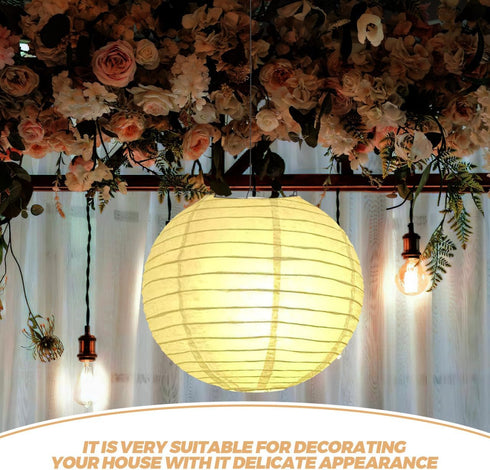 11.81 Inch White Round Paper Lantern Lampshade Hanging Paper Lanterns Ceiling Lampshade for Home Decor Wedding