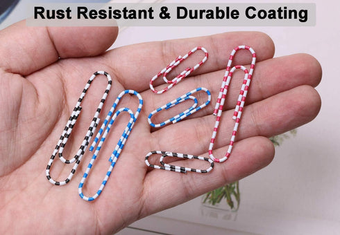 Vinaco Paper Clips, 400PCS Medium & Large (1.3 inch & 2 inch) Assorted Sizes, Durable Rustproof Vinyl Coated for Office