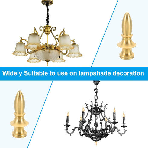 PATIKIL 22 54mm 3 Set x Lamp Finials Caps Knob, Solid Brass Lamp Shade Top Decoration Screw Cap Nuts with Brass