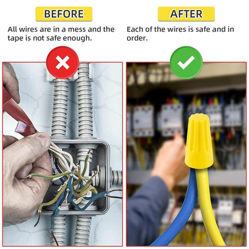 600 Pcs Yellow Electrical Wire Connectors, Spring Insert Twist Caps, Connection Wire Nuts Screw Terminals for Quick
