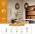 4.9ft DELIPOP Pendant Light, Hand-Woven Rattan Chandelier, Boho Hanging Light with Adjustable Cord for Living Room