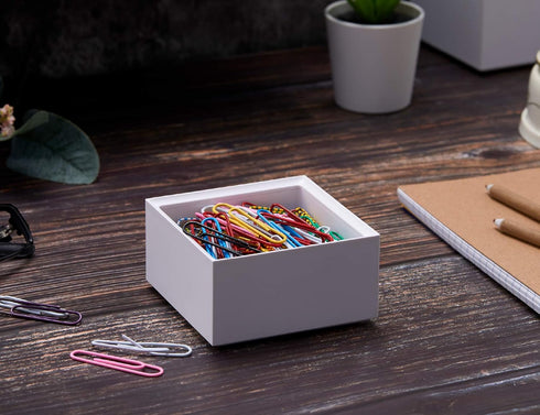 Bostitch Office Konnect Desk Organizer Accessory Tray & Storage Cup Bundle, Stacks for Desktop Storage (White)