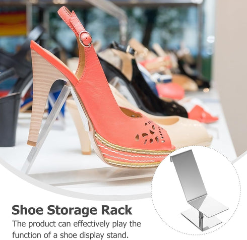 Cabilock Stainless Steel Shoe Display Stand for High Heels Mirror Finish Desktop Shoe Rack Holder for Womens Pumps