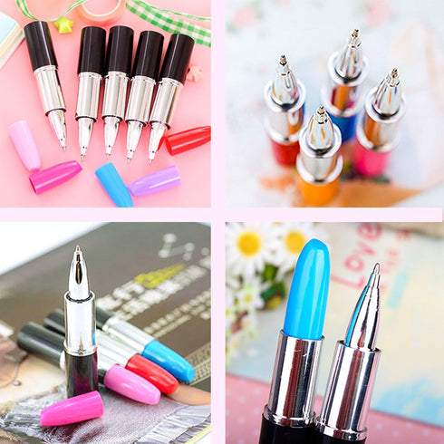 DomeStar Mini Cute Ballpoint Pen Bulk, 24 PCS Fun Novelty Lipstick Shape Pens, Multicolor for Birthdays and Children's