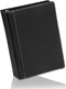 Twain Black Contrast Stitched Vegan Leather Binder with Round 1 Inch Capacity Nickel Metal Ring, Portfolio Organizer