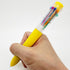 HeTaoCat Multicolor Pens 3 Pack, 0.5mm 10-in-1 Retractable Ballpoint Pens, 10 Colors Transparent Barrel for Office