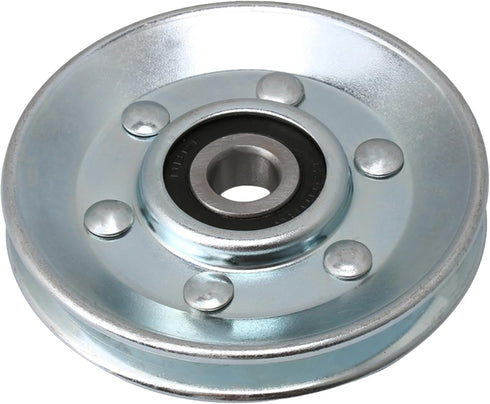 BQLZR 73x10mm Silver Iron Bearing Steel Cable Pulley, V-Shape Wheel Bearing Idler for Gym Equipment