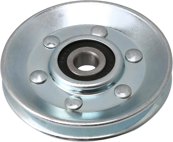BQLZR 73x10mm Silver Iron Bearing Steel Cable Pulley, V-Shape Wheel Bearing Idler for Gym Equipment