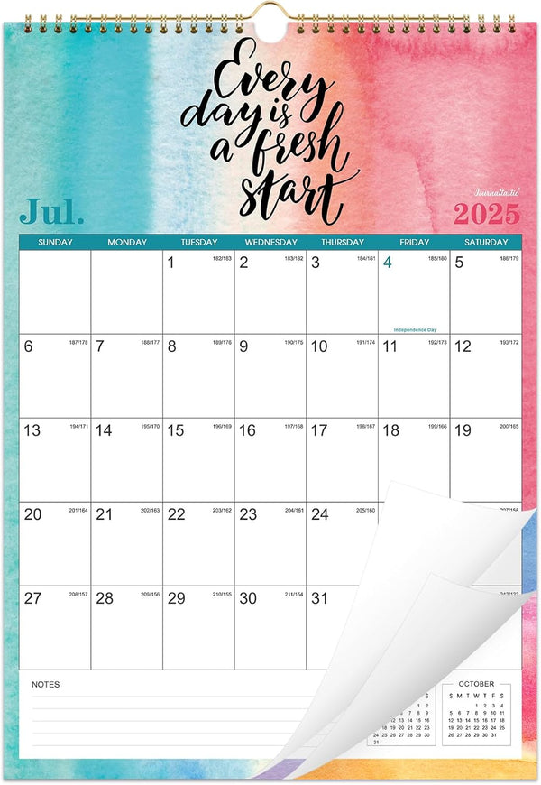Wall Calendar 2025-2026, 18 Monthly Calendar from July 2025 to December 2026, Large Blocks, Twin-Wire Binding