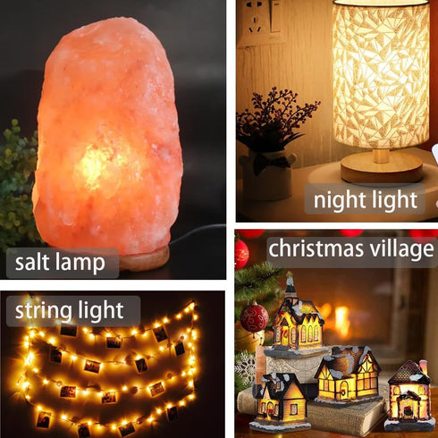 Christmas Village Replacement Light Bulbs C7 Edison LED Mini Night Light Bulbs E12 Candelabra Base 2700K Warm White (6