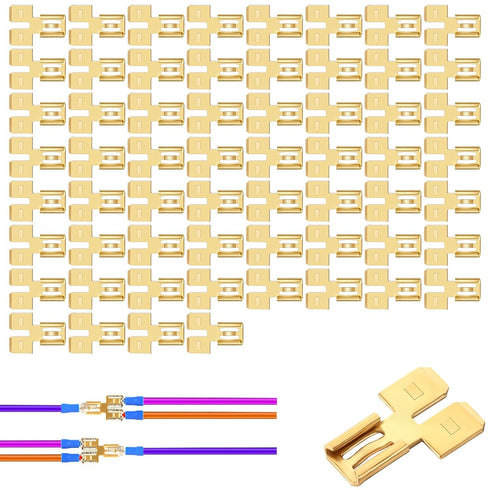 60pcs Spade Terminal Splitter, Quick Disconnect Insulated Double Male Tab Single Female Connector for Automotive