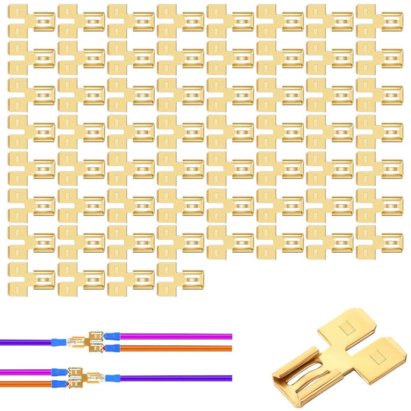 60pcs Spade Terminal Splitter, Quick Disconnect Insulated Double Male Tab Single Female Connector for Automotive