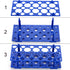 Lawei 6 Pack 28 Well Test Tube Rack: Detachable Plastic Stand for 10ml / 15ml / 50ml Tube, Blue and Orange