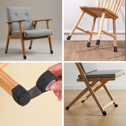 Xyembu 4Pcs Furniture Leg Socks Self-Adherent Grip Tape Wrap High Elastic Chair Leg Covers Chair Legs Protectors