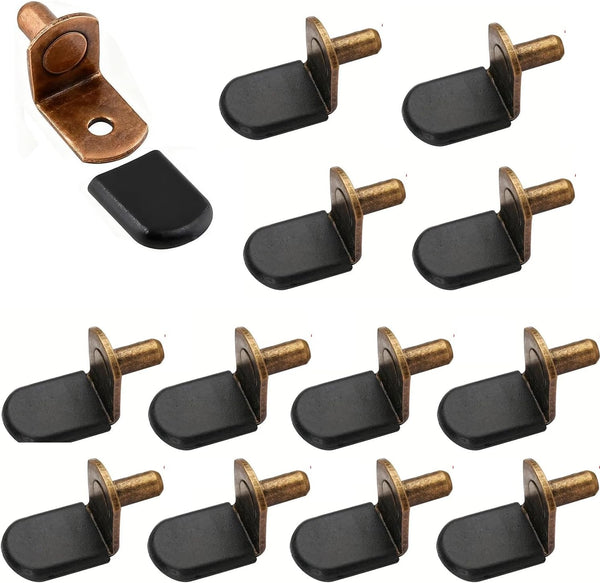 40 Pcs 1/4 Inch Shelf Support Pegs, L-Shaped Metal Shelf Pins with