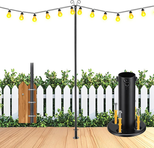 10 FT String Light Poles Heavy Duty (1 Pack) - Outdoor Patio