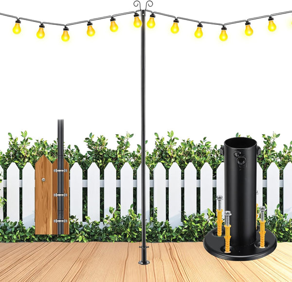 10 FT String Light Poles Heavy Duty (1 Pack) - Outdoor Patio