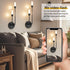 3000K G9 Bulb) Tipace Modern Wall Sconce,LED Black Wall Light Fixture Bathroom Vanity Light Fixture with Glass