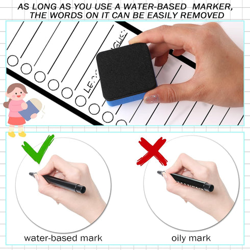 Set of 20 Magnetic Dry Erase Boards, 11.8 x 3.94'', Magnetic Notepads with Erasable Pen for Fridge